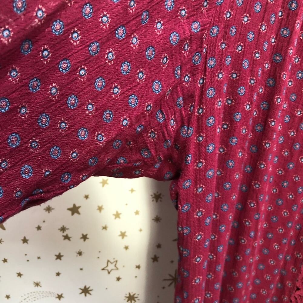 KUT from the Kloth Womens Top Size S Natalie Lace Trim Print Button Front - Picture 7 of 8